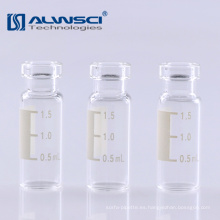 1.5ml de vidrio de amplia apertura frascos de HPLC cuello de crimpado con la etiqueta y las líneas de llenado